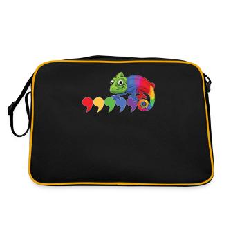Chamäleon Komma - Retro Tasche - Schwarz/Gold - Hinten