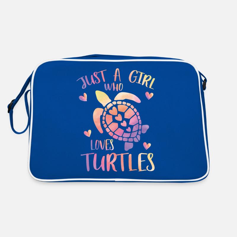 Nur ein Mädchen, das Schildkröten liebt Retro Tasche