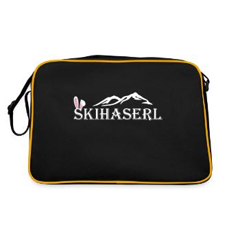 Skihase Skihaserl Apres Ski - Retro Tasche - Schwarz/Gold - Hinten
