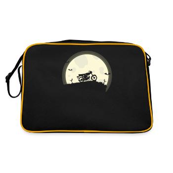 Conception de chemise lune cyclomoteur silhouette à deux roues - Sac Retro - noir/or - Dos