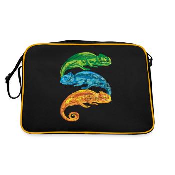 Chameleon retro - Retro Bag - black/gold - Back