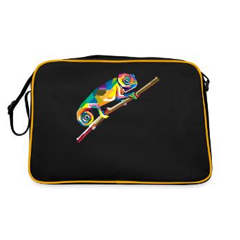 Chameleon animal - Retro Bag - black/gold - Back