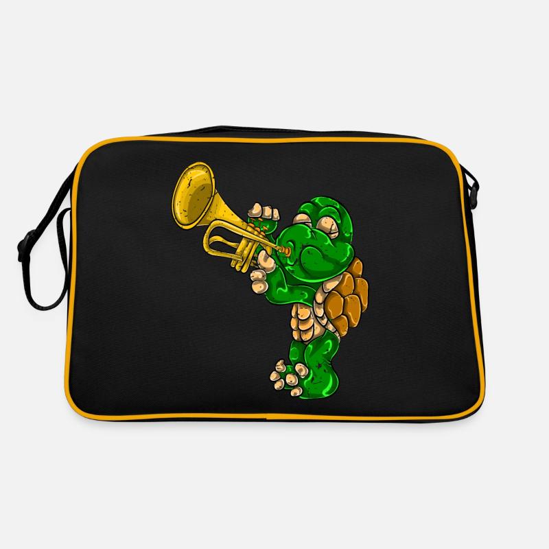 Turtle musician trumpet Retro Bag