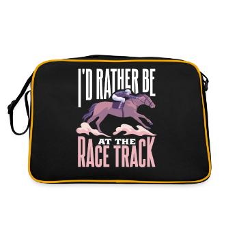 Horse racing racehorse horse jockey racecourse - Retro Bag - black/gold - Back