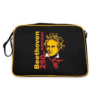 Beethoven - Retro Tasche - Schwarz/Gold - Hinten