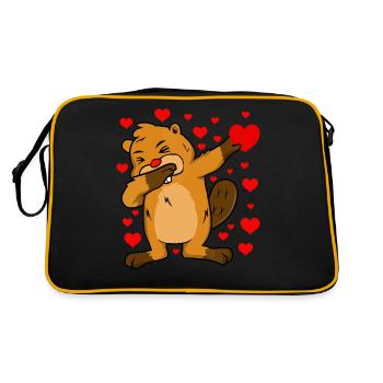 Valentines Day - Retro Tasche - Schwarz/Gold - Hinten