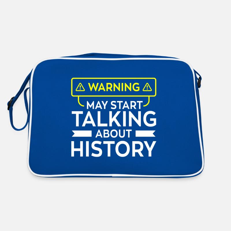 Warning May Start Talking About History Retro Bag