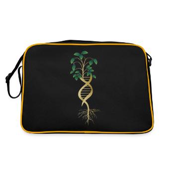 DNA Tree Life Earth Genetics Biology Science - Retro Bag - black/gold - Back