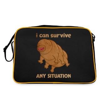 Bärtierchen Mikrobiologe Tardigrade Geschenk - Retro Tasche - Schwarz/Gold - Hinten