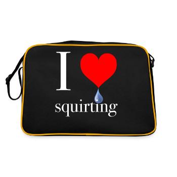Squirting funny saying sex woman - Retro Bag - black/gold - Back