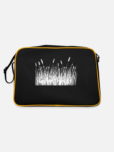 Flora flowers meadow spring - Retro Bag - black/gold - Back