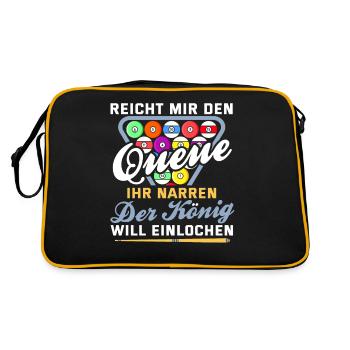 Lustig Spruch Billard Queue Billardkugel Geschenk - Retro Tasche - Schwarz/Gold - Hinten