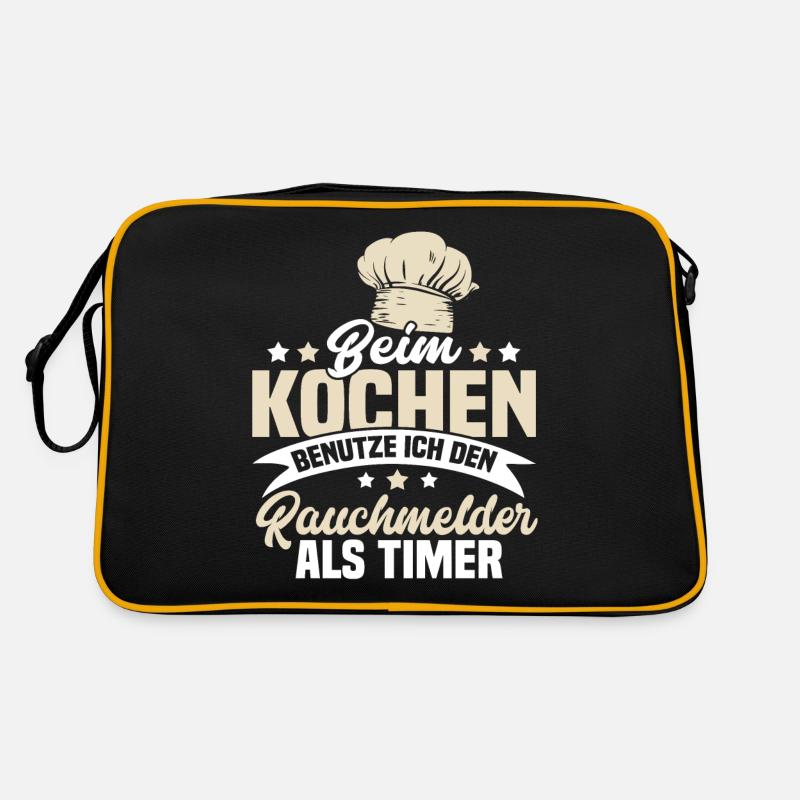Koch Chefkoch Küchenchef Lustig Spruch Geschenk - Retro Tasche - Schwarz/Gold