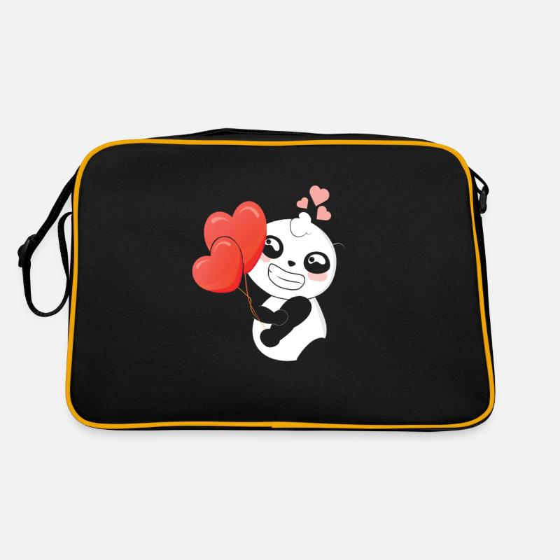 Coeur de panda Saint Valentin Sac Retro