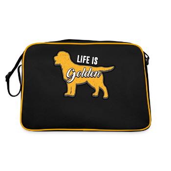 La vie est Golden Golden Retriever Pet Gift - Sac Retro - noir/or - Dos