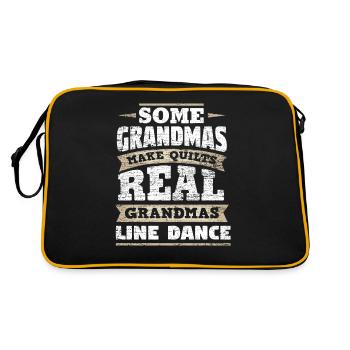 Oma Line Dance - Retro Tasche - Schwarz/Gold - Hinten