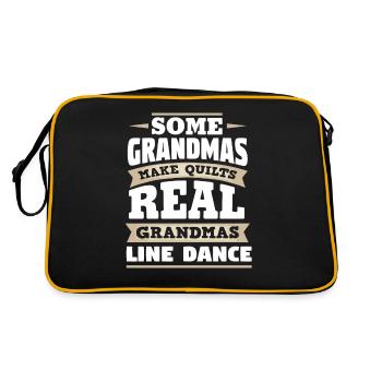 Line Dance Großmutter - Retro Tasche - Schwarz/Gold - Hinten