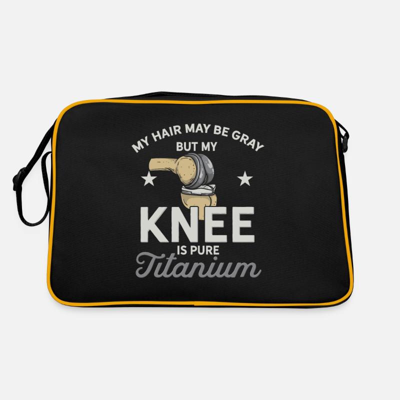 Knieprothese Knie Operation Prothese Spruch Retro Tasche
