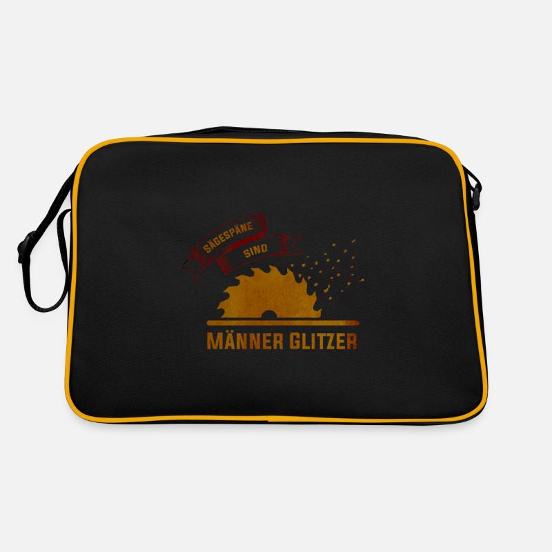 Tischler Männer Glitzer Zimmermann Geschenk - Retro Tasche - Schwarz/Gold