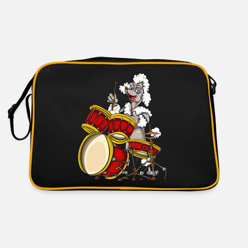 Pudel Schlagzeug - Retro Tasche - Schwarz/Gold