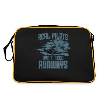 real pilots dont need runways Hélicoptère Pilote - Sac Retro - noir/or - Dos