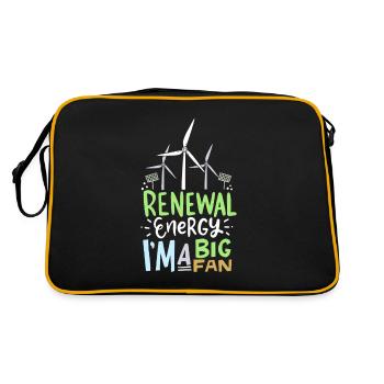 Énergie renouvelable, je suis une grande éolienne - Sac Retro - noir/or - Dos