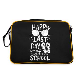 Letzter Schultag der Sommerferien - Retro Tasche - Schwarz/Gold - Hinten