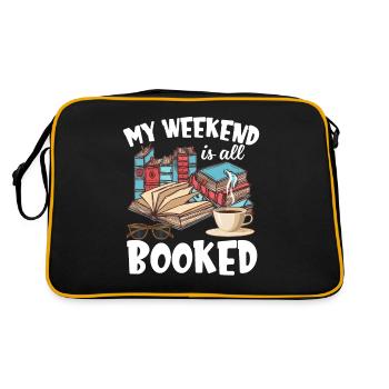 My Weekend Is All Booked Funny Book Lover - Retro Bag - black/gold - Back