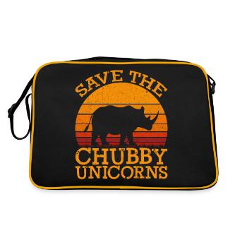 Funny Save the Chubby Unicorns Fat Rhino Vintage - Retro Tasche - Schwarz/Gold - Hinten