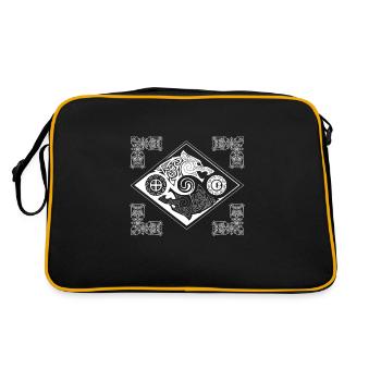 Hati et skoll ancien nordique Walhalla Ying cadeau - Sac Retro - noir/or - Dos
