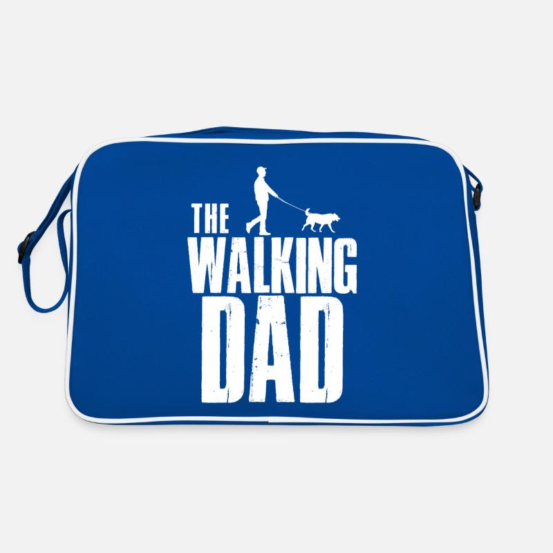 Dog dogs father walking dad Retro Bag