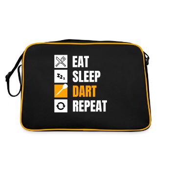 Joueur de fléchettes fléchette Eat Sleep Dart Repeat - Sac Retro - noir/or - Dos