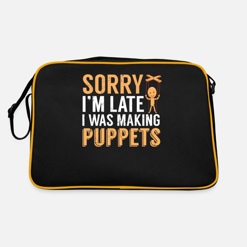 Lustig spät machte ich Marionetten-Schauspielergeschenk Retro Tasche