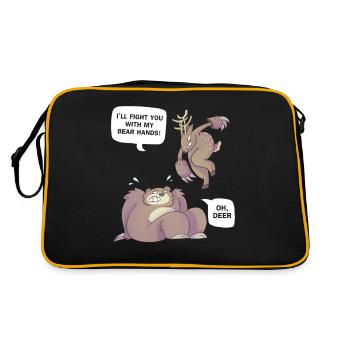 Je vais te battre avec mes mains d'ours, oh cerf, drôle - Sac Retro - noir/or - Dos