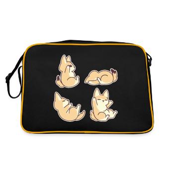 Yoga Poses, Fennec Fox, Yoga Lover, Baby Fox, - Retro Bag - black/gold - Back