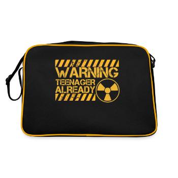 Warning teenagers Already T shirt - Retro Bag - black/gold - Back