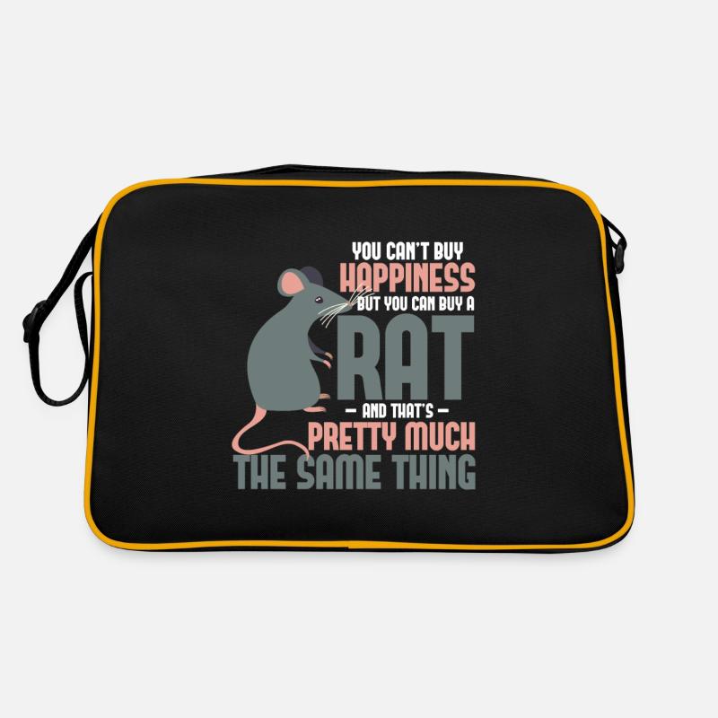 Propriétaire de rat Petit rat rongeur - Sac Retro - noir/or