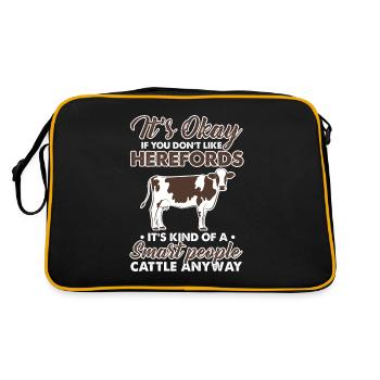 Hereford cow farming cow farmer - Retro Bag - black/gold - Back