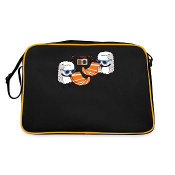 Summer Sushi serviette serviette lunettes de soleil Sushi cadeau - Sac Retro - noir/or - Dos