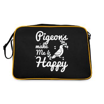 Pigeons mignons me font plaisir cadeau amoureux des oiseaux - Sac Retro - noir/or - Dos