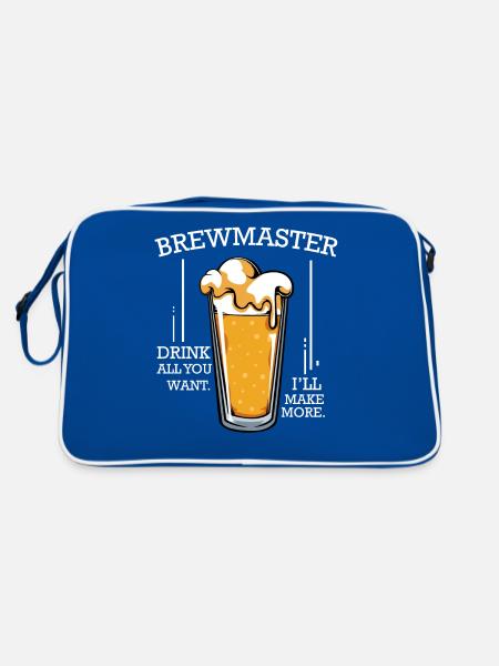 Bier brauen - Retro Tasche - Blau/Weiß - Hinten