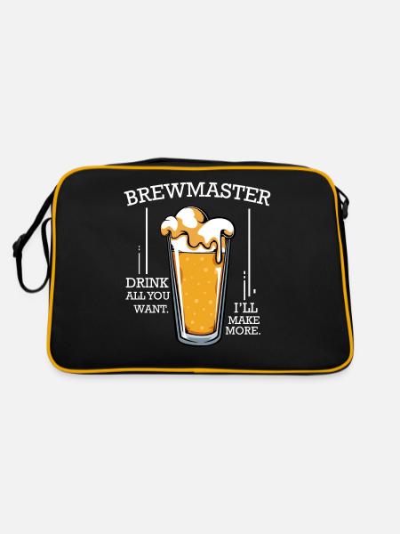 brew beer - Retro Bag - black/gold - Back