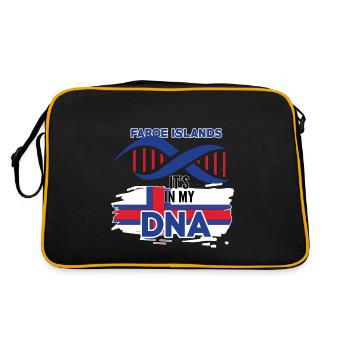 faröer inseln ist in meiner DNA - Retro Tasche - Schwarz/Gold - Hinten