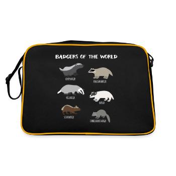 Badgers of The World, Badgers Lover Gift, Gift - Retro Bag - black/gold - Back