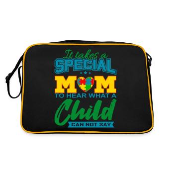 AUTISMUS MAMA Autism Awareness Geschenk - Retro Tasche - Schwarz/Gold - Hinten