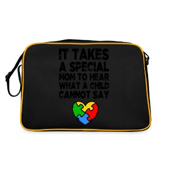 AUTISMUS SPECIAL MOM Autism Awareness Geschenk - Retro Tasche - Schwarz/Gold - Hinten