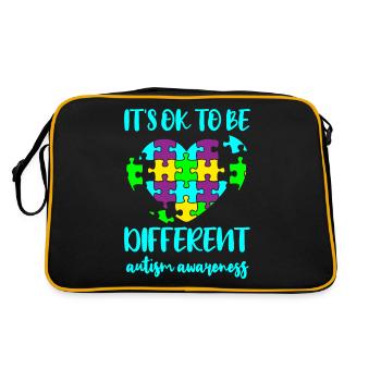 AUTISMUS ANDERS IST OK Geschenk Für Autist - Retro Tasche - Schwarz/Gold - Hinten