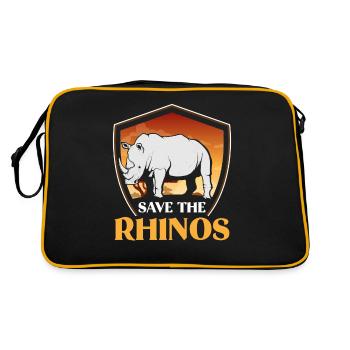 Rhinoceros rhinos - Retro Bag - black/gold - Back