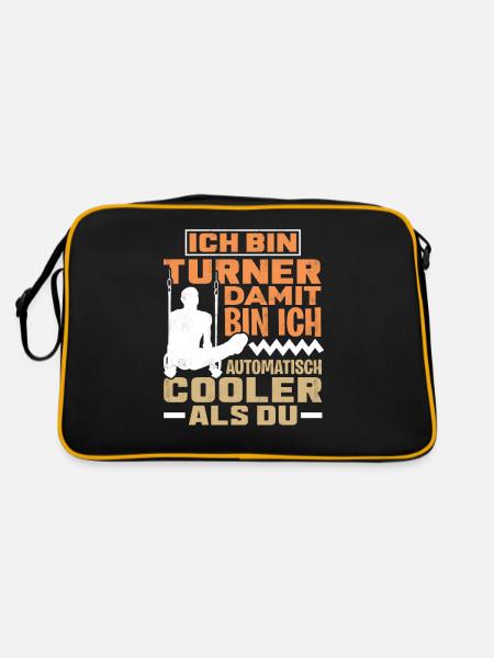 Turnen Cool - Retro Tasche - Schwarz/Gold - Hinten