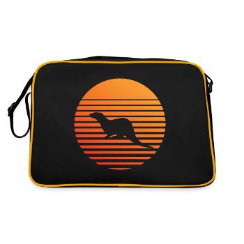 Loutre silhuette au coucher du soleil - Sac Retro - noir/or - Dos